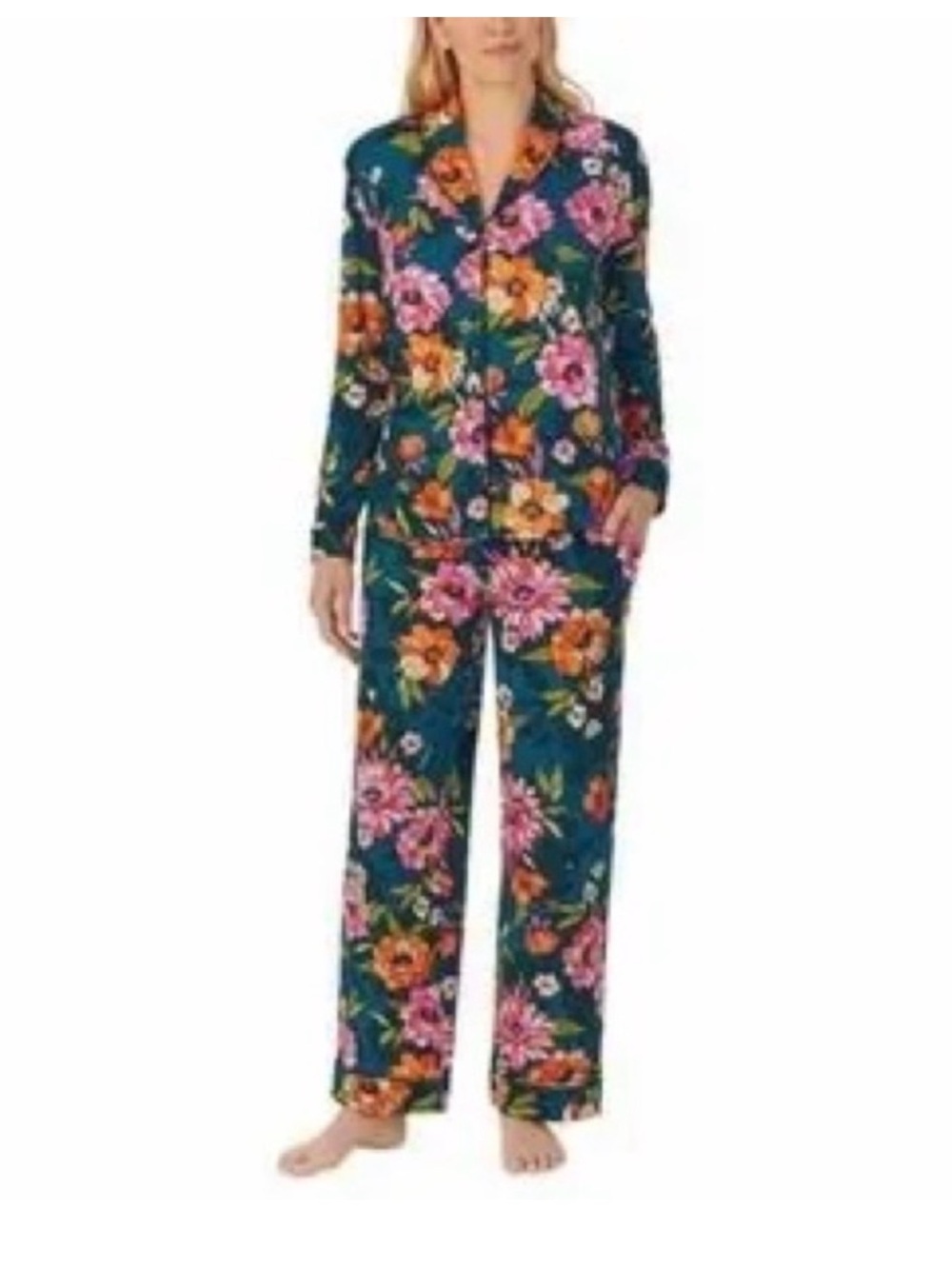 Room Service Blue Floral Pajama Set Medium